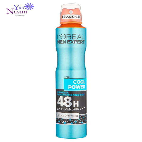اسپری ضد تعریق مردانه لورآل سری Men Expert مدل Cool Power 48H