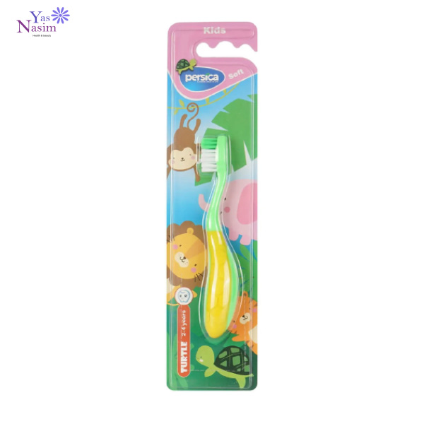 مسواک کودک پرسیکا مدل لاکپشت با برس نرم کد P315