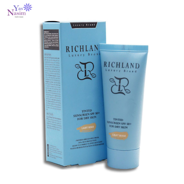 کرم ضد آفتاب رنگی پوست خشک رنگ بژ طبیعی natural beige ریچلند