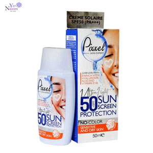 ضد آفتاب بی‌رنگ پوست خشک و حساس +SPF50 پیکسل